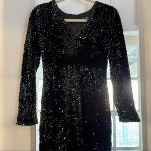 Black Sequin Mini Dress